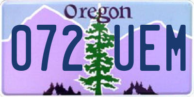 OR license plate 072UEM
