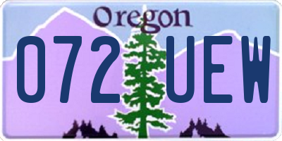 OR license plate 072UEW