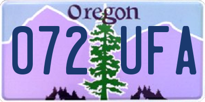 OR license plate 072UFA