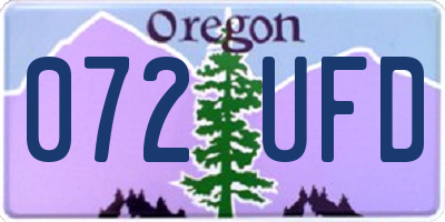 OR license plate 072UFD