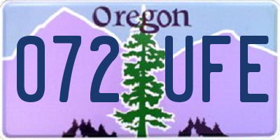 OR license plate 072UFE