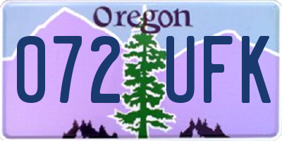 OR license plate 072UFK