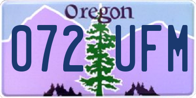OR license plate 072UFM