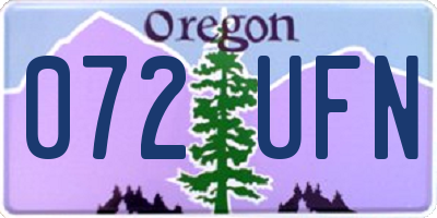 OR license plate 072UFN