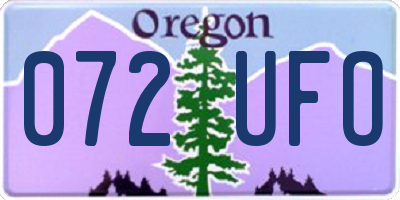 OR license plate 072UFO