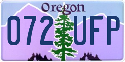 OR license plate 072UFP