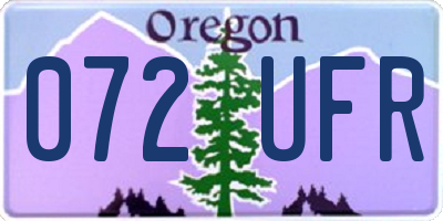 OR license plate 072UFR