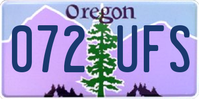 OR license plate 072UFS