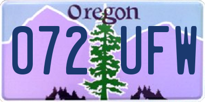 OR license plate 072UFW