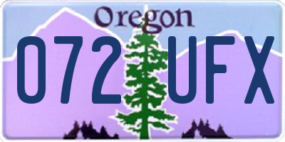 OR license plate 072UFX