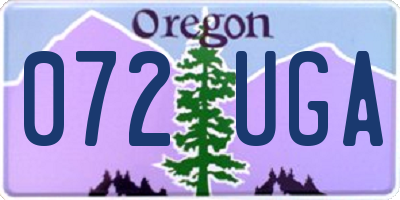 OR license plate 072UGA