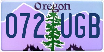OR license plate 072UGB
