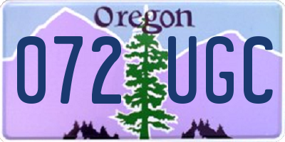 OR license plate 072UGC
