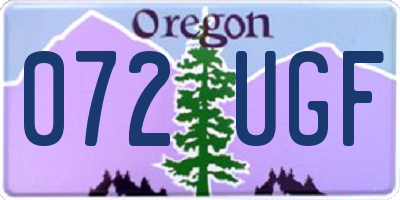 OR license plate 072UGF