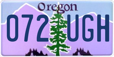 OR license plate 072UGH