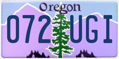 OR license plate 072UGI