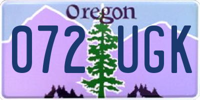 OR license plate 072UGK
