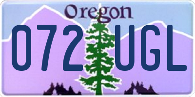 OR license plate 072UGL