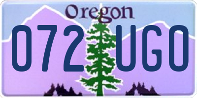 OR license plate 072UGO