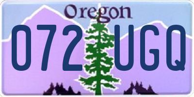 OR license plate 072UGQ