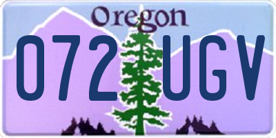 OR license plate 072UGV