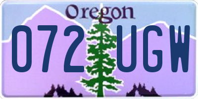 OR license plate 072UGW