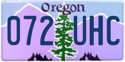 OR license plate 072UHC