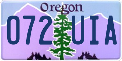 OR license plate 072UIA