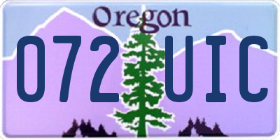OR license plate 072UIC