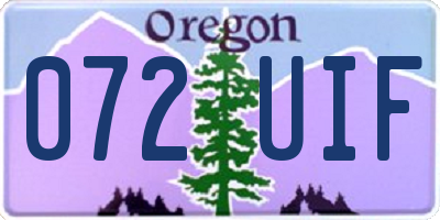 OR license plate 072UIF