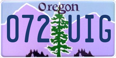 OR license plate 072UIG