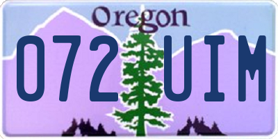OR license plate 072UIM