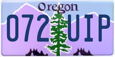 OR license plate 072UIP