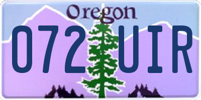 OR license plate 072UIR