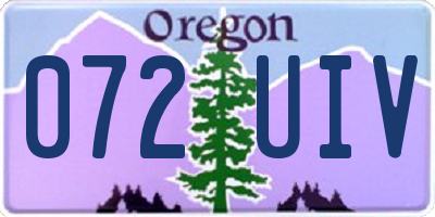 OR license plate 072UIV