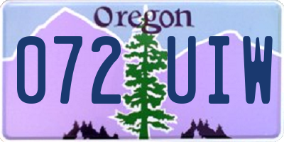 OR license plate 072UIW