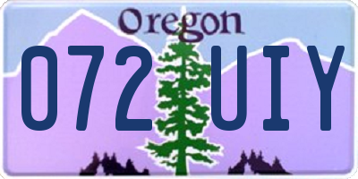 OR license plate 072UIY