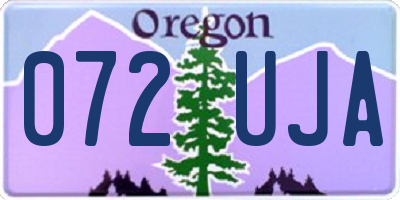 OR license plate 072UJA