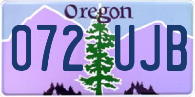 OR license plate 072UJB