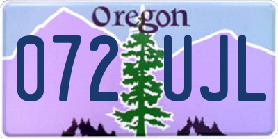 OR license plate 072UJL
