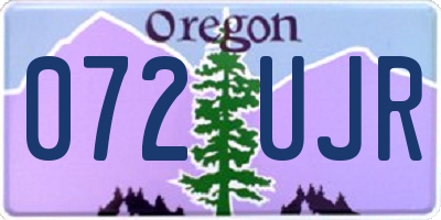 OR license plate 072UJR