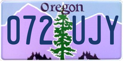 OR license plate 072UJY
