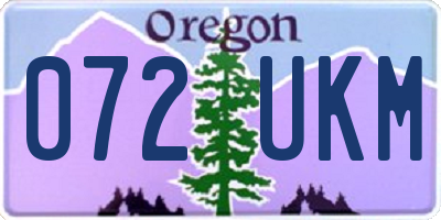 OR license plate 072UKM