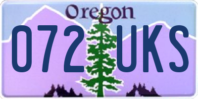 OR license plate 072UKS