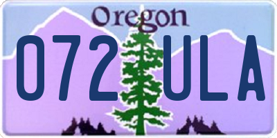OR license plate 072ULA