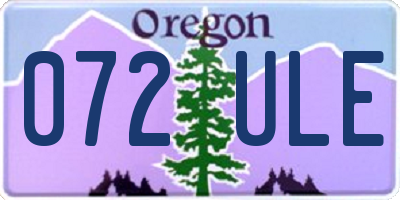 OR license plate 072ULE