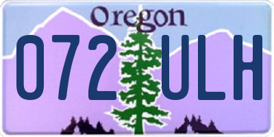OR license plate 072ULH