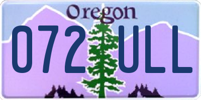 OR license plate 072ULL
