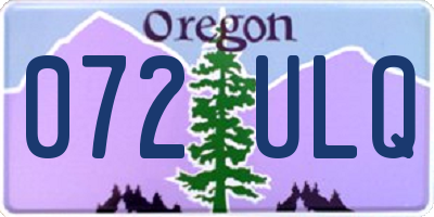 OR license plate 072ULQ