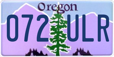 OR license plate 072ULR
